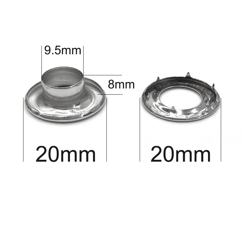 Leatherwork Eyelets - 내부 9.5mm 캔버스 단추 구멍 스테인레스