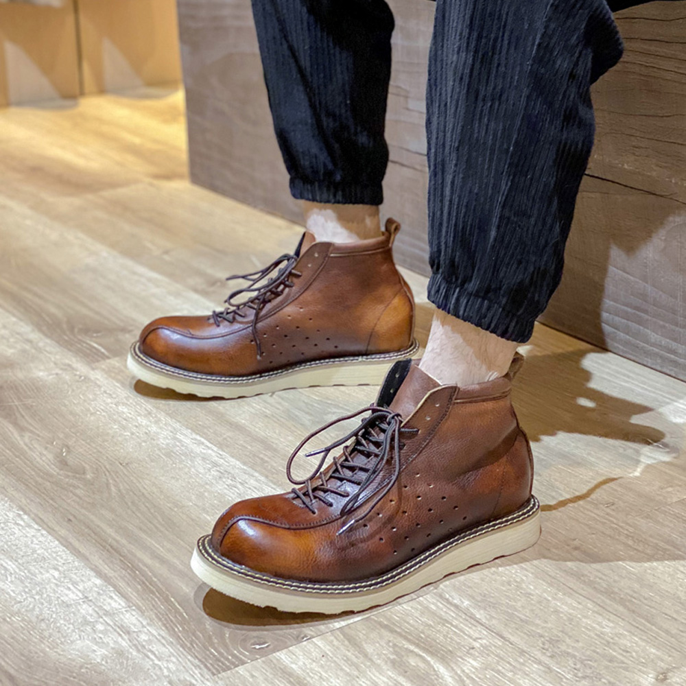 Leather Work Western - 남성용 천연 가죽 첼시 부츠 영국