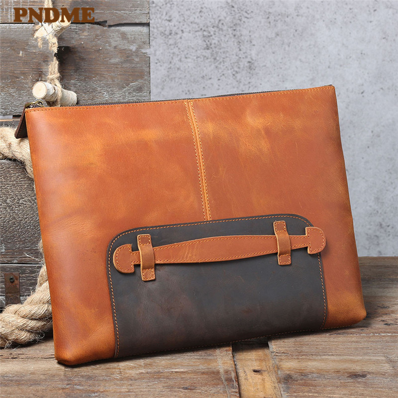 Leatherwork Designs - 빈티지 수제 천연 가죽 대용량 남성