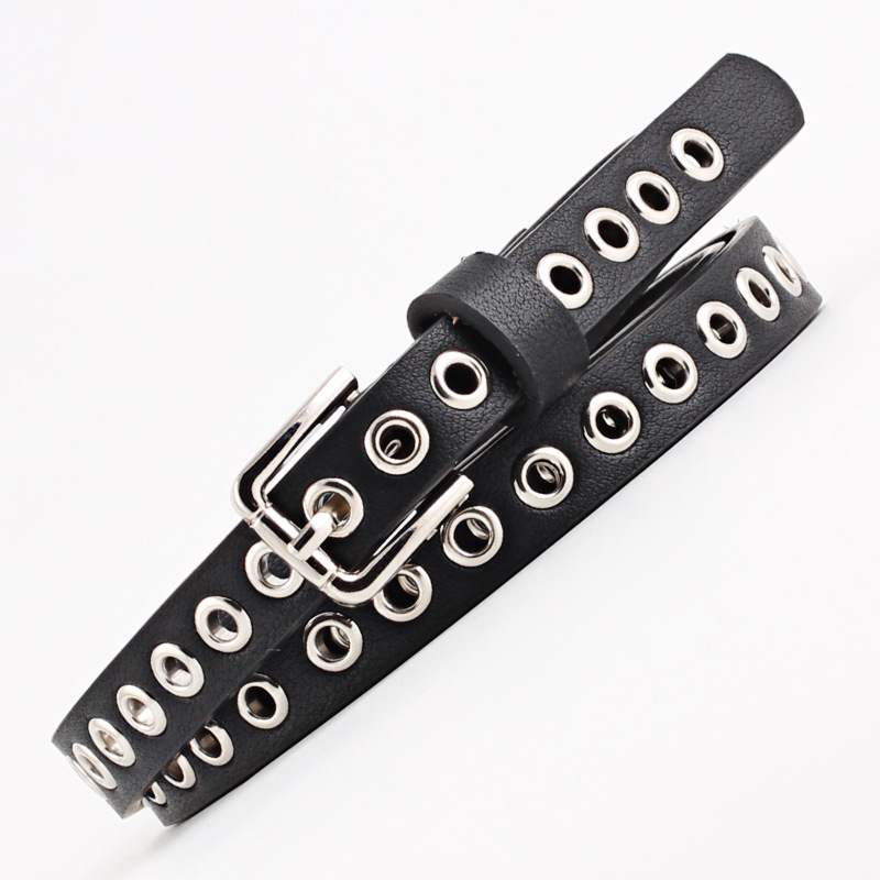 Leatherwork Eyelets - 1.4cm 여성용 바지 벨트 펑크 쿨