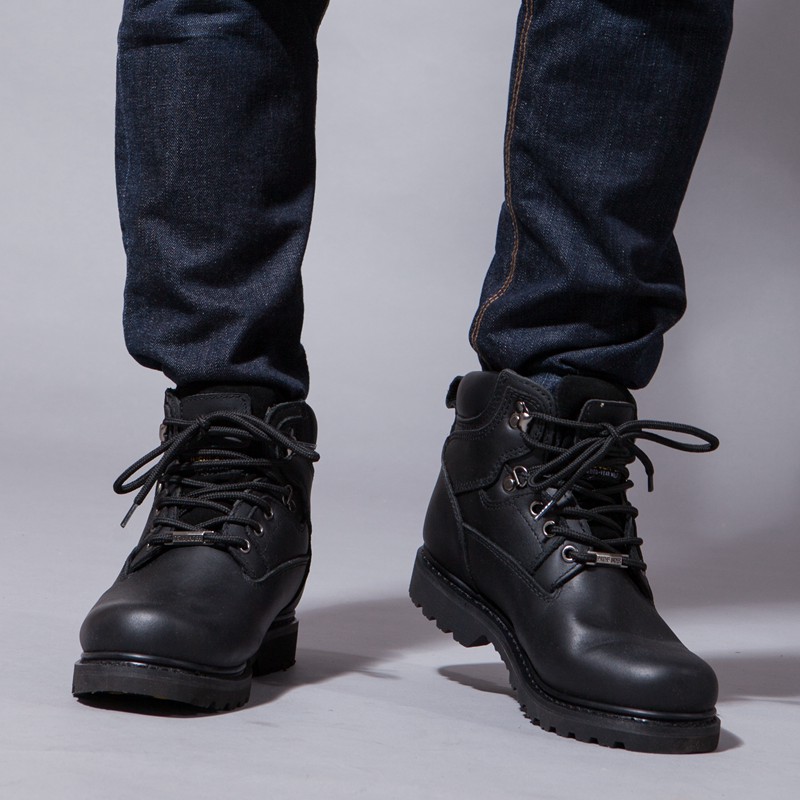 남성용 정품 가죽 오토바이 부츠 중간 길이 스틸 토 미 - Leather Work Fabric 리뷰 및 가격