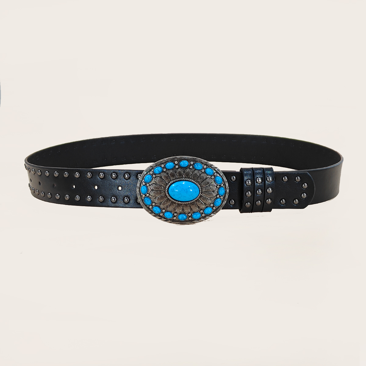 남녀공용 캐주얼 펑크 리벳 벨트, 웨스턴 스타일 PU  - Leather Work Western 리뷰 및 가격