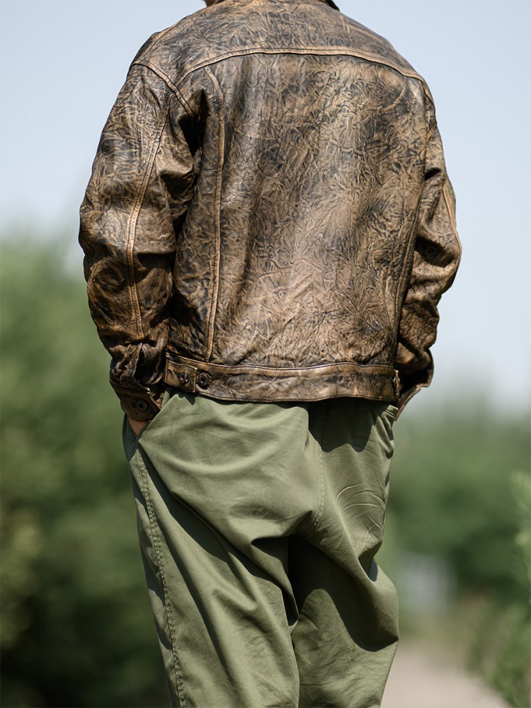 남성용 빈티지 주름진 진짜 양가죽 재킷, 루즈핏 싱글  - Leatherwork Designs 리뷰 및 가격