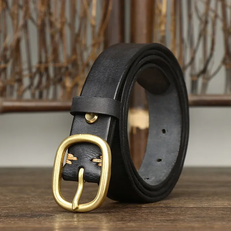 2.8CM 숙녀 순수 소 가죽 여성을위한 고품질 정품  - Leather Work Jeans 리뷰 및 가격
