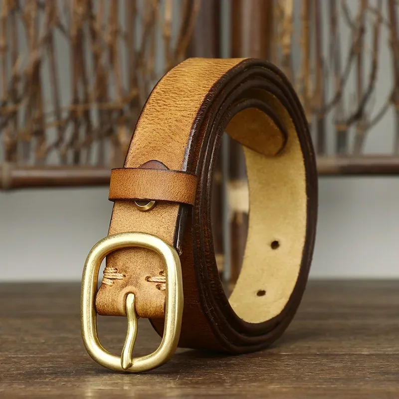 2.8CM 숙녀 순수 소 가죽 여성을위한 고품질 정품  - Leather Work Jeans 리뷰 및 가격