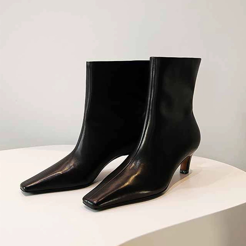 AIYKAZYSDL 2025 스퀘어 토 앵클 부츠 로우 - Leather Work Western 리뷰 및 가격