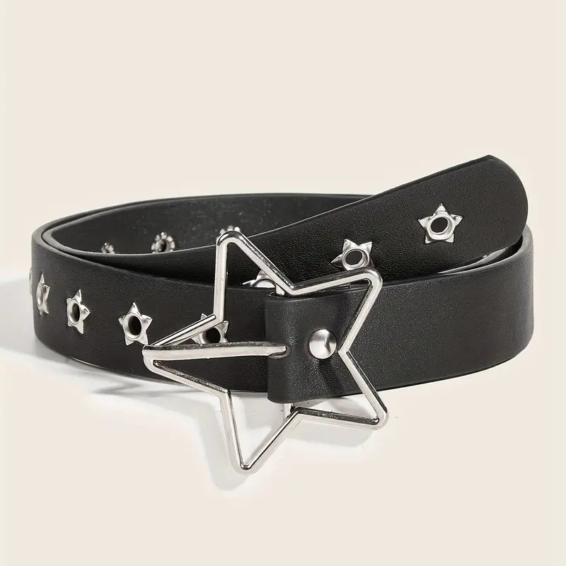 Y2K 펑크 스타 스타일 아일렛 블랙 리벳 벨트 고스  - Leatherwork Eyelets 리뷰 및 가격