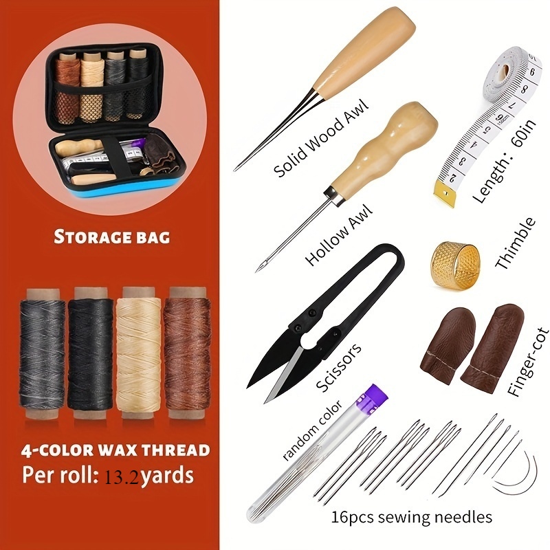 [가죽 작업 키트] 가죽 재봉 키트, 큰 눈 바늘, 왁 - Upholstery Leather Work 리뷰 및 가격