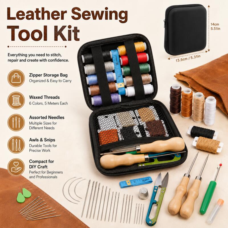 가죽 공예 키트 가죽 바느질 키트 큰 눈바늘 왁스칠한  - Upholstery Leather Work 리뷰 및 가격