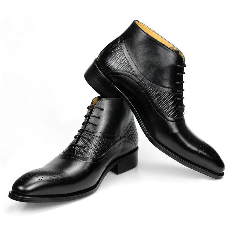 남성용 진짜 가죽 앵클 부츠, 블루 및 블랙 기본 부츠 - Leather Work Factory 리뷰 및 가격