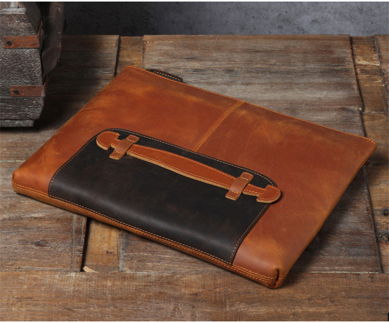 빈티지 수제 천연 가죽 대용량 남성 클러치백 심플 디자 - Leatherwork Designs 리뷰 및 가격