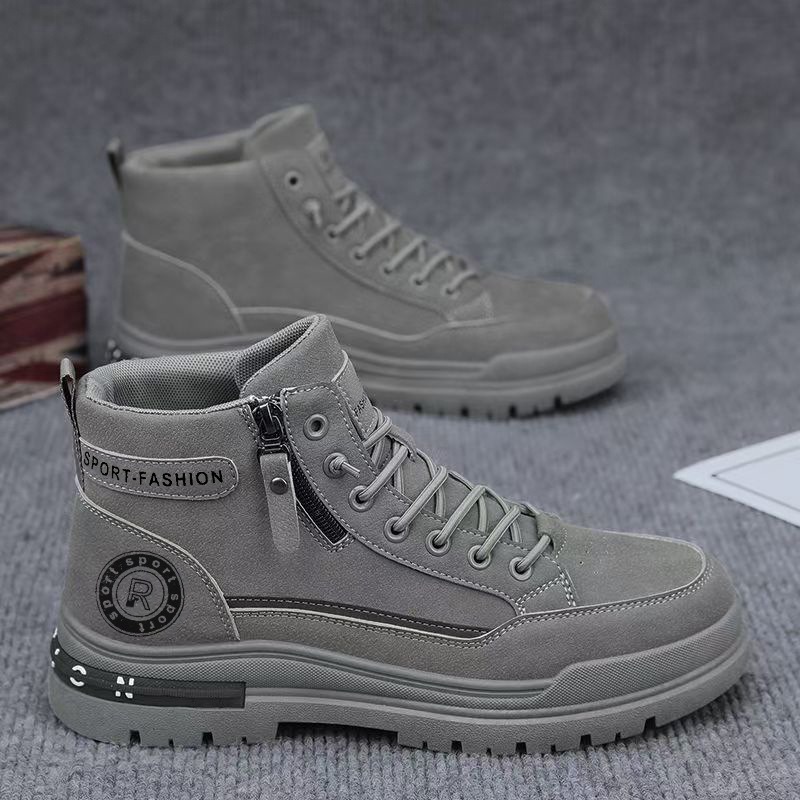 남성 레트로 하이탑 워크 부츠 가을 내구성 하이킹 등산 - Leather Work Fabric 리뷰 및 가격