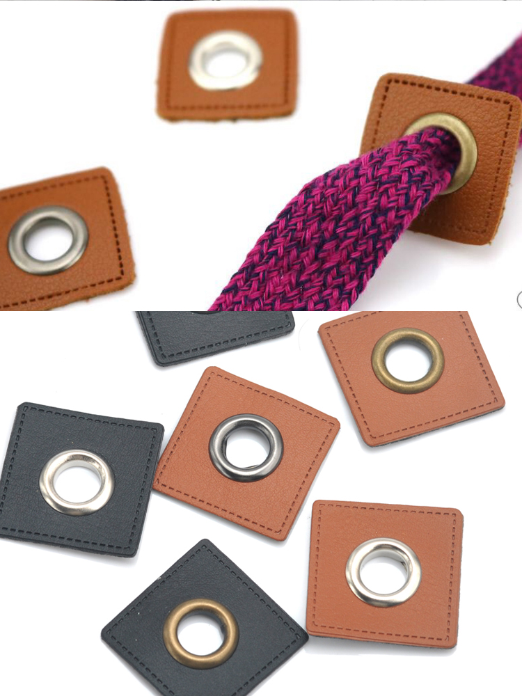 30 개/몫 27/37mm 스퀘어 블랙/브라운 PU 가 - Leatherwork Eyelets 리뷰 및 가격
