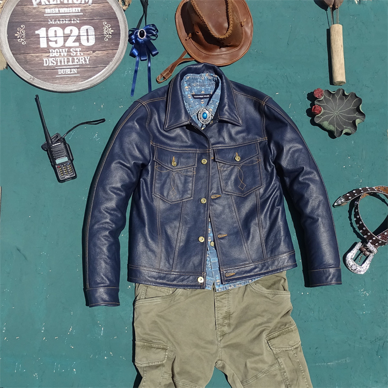   나이트 정품 가죽 자켓 숏 스타일 탑 레이어 소가죽 - Leather Work Jeans 리뷰 및 가격