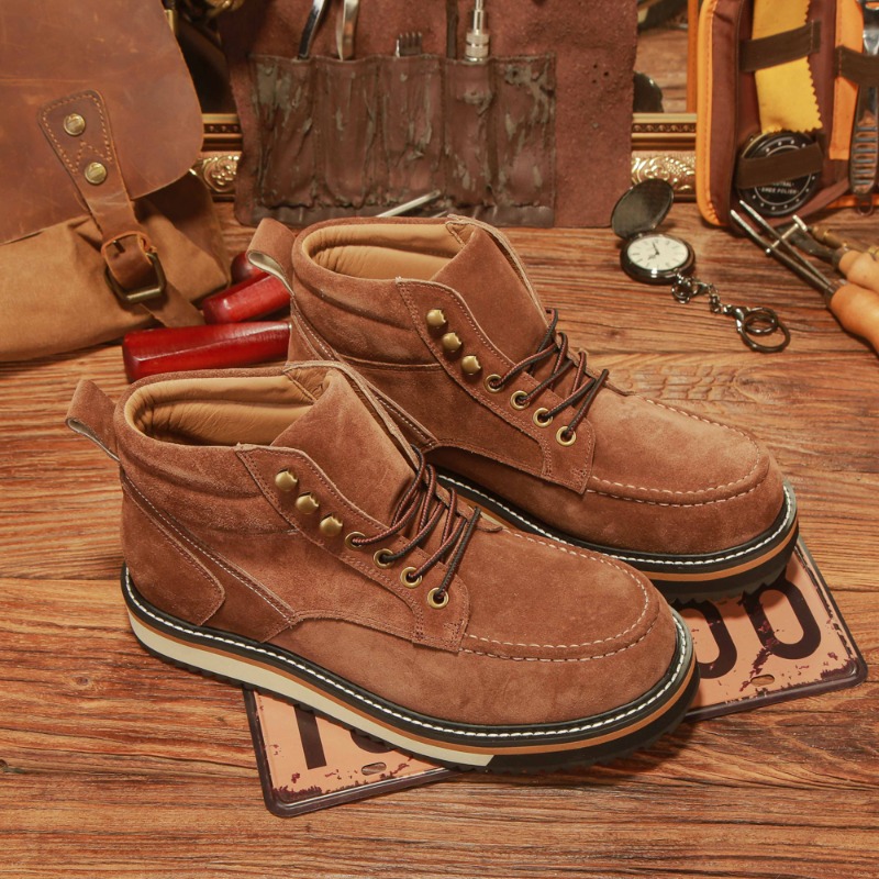 영국 스타일 미국 레트로 천연 가죽 작업 캐주얼 앵클  - Leather Work Western 리뷰 및 가격