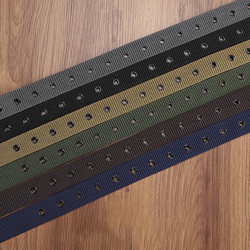 남성용 벨트 다공성 캔버스 핀 버클 가죽 벨트 야외 스 - Leatherwork Eyelets 리뷰 및 가격