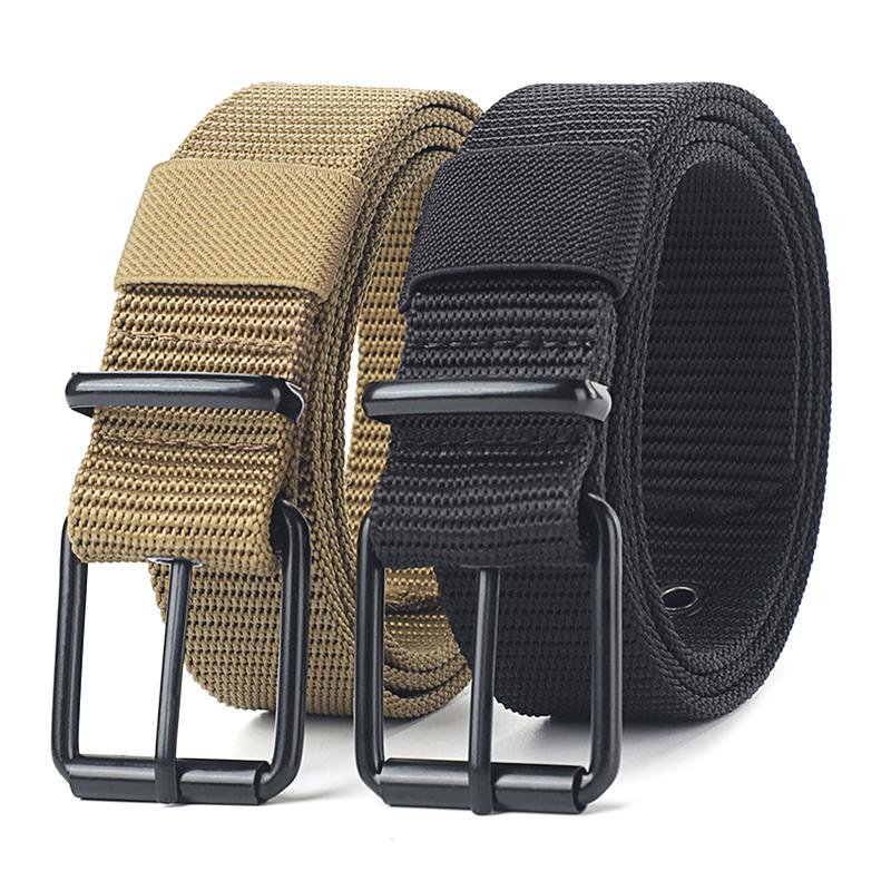 남성용 벨트 다공성 캔버스 핀 버클 가죽 벨트 야외 스 - Leatherwork Eyelets 리뷰 및 가격