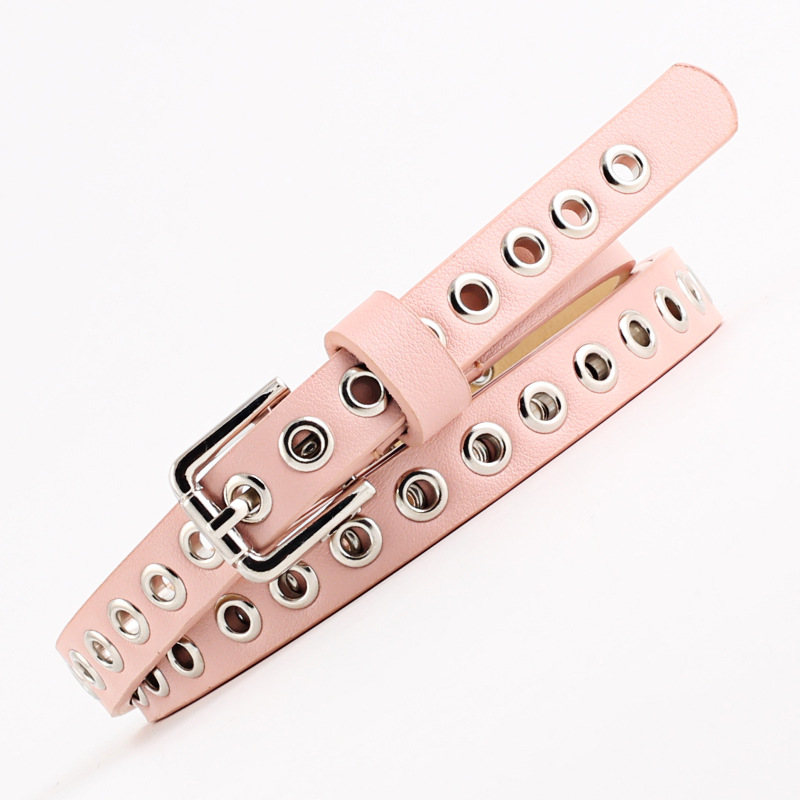 1.4cm 여성용 바지 벨트 펑크 쿨 메탈 버클 조절  - Leatherwork Eyelets 리뷰 및 가격
